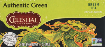 Celestial Seasonings Green Tea, Authentic, Contains Caffeine, 20 Tea Bags (Pack Of 6) (Packaging May Vary)