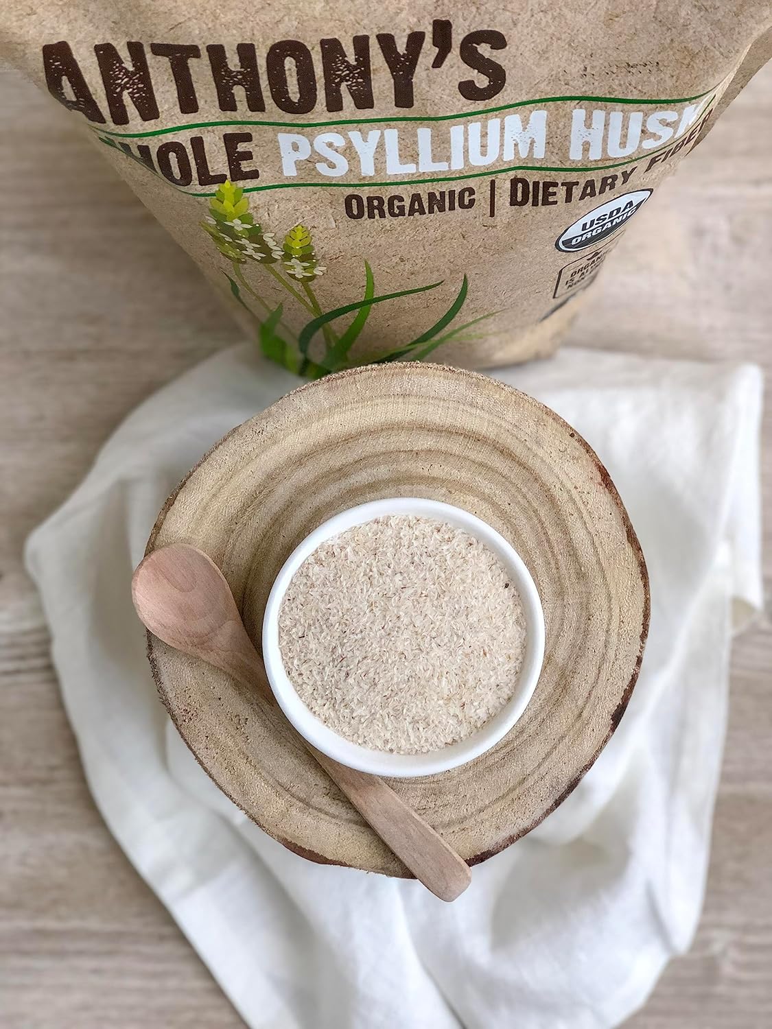 Anthony's Organic Whole Psyllium Husks, 1.5 lb, Dietary Fiber, Gluten Free, Non GMO, Keto Friendly : Health & Household