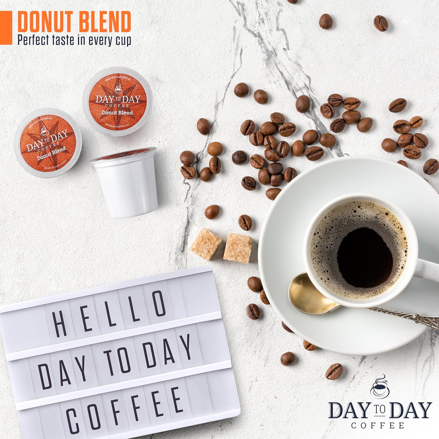 Day To Day 200-Count Donut Blend, Medium Roast Single Serve Coffee Pods For K-Cup Keurig Brewers
