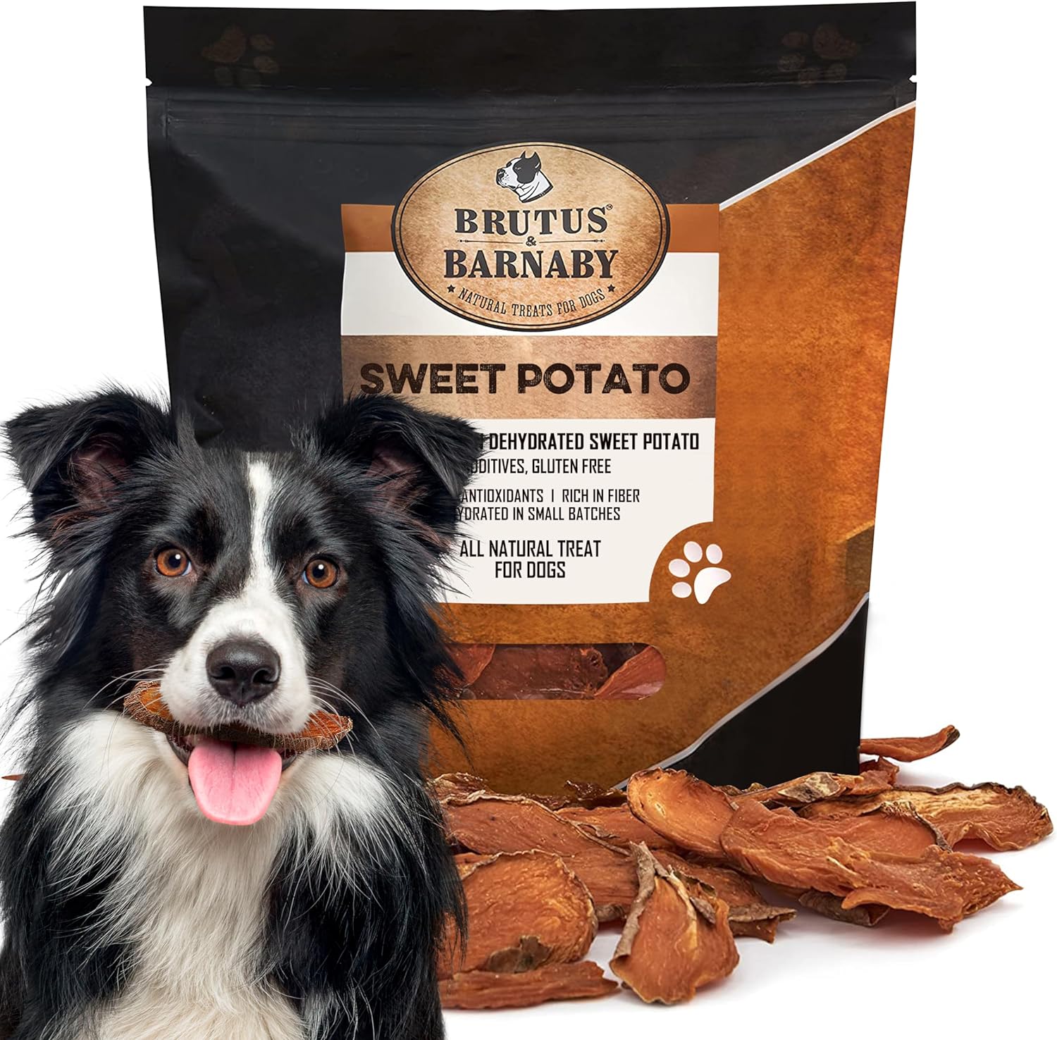 Sweet Potato Slices For Dogs - Single Ingredient Grain Free Dog Treats, Best High Anti-Oxidant Healthy 100% Natural Thick Cut Dried Sweet Potato Dog Treats With No Added Preservatives (14oz)