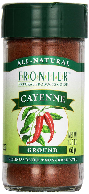 Frontier Co-Op Ground Red Cayenne Chili Pepper 75,000 Hu, 1.76 Ounce Bottle, Turn Up The Heat In Your Ethnic Recipes, Kosher