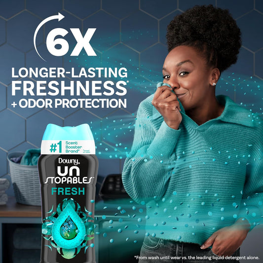 Downy Unstopables In Wash Scent Booster Beads, Fresh Scent, 24 Oz Laundry Beads For Odor Protection