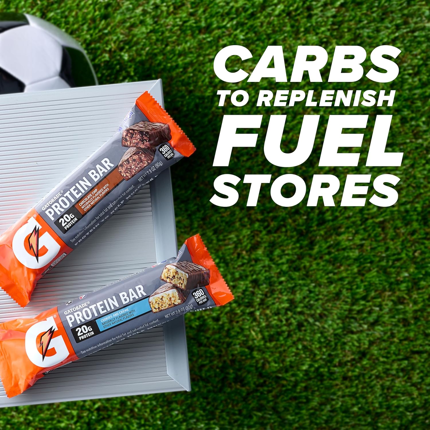 Gatorade Whey Protein Bars, Cookies & Crème, 2.8 oz bars (Pack of 12, 20g of protein per bar) : Health & Household