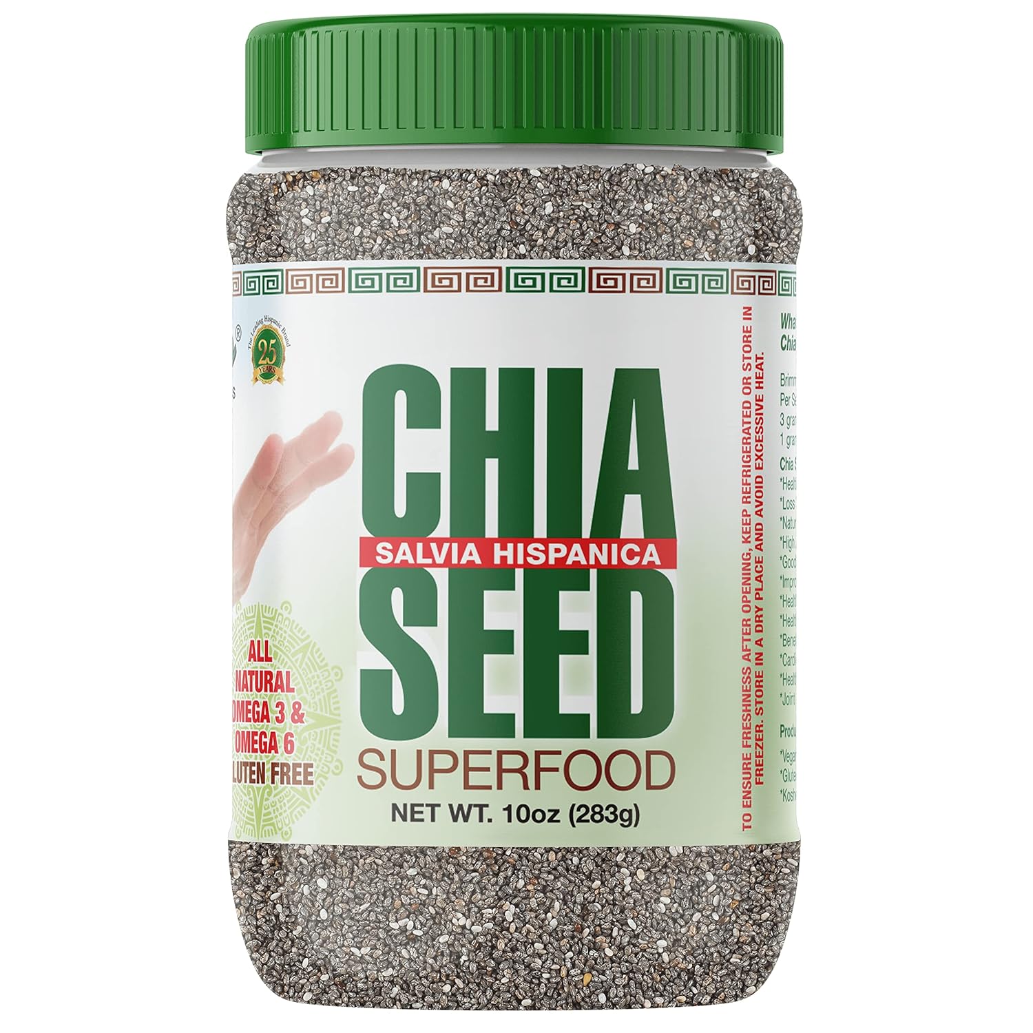 Sanar Naturals Chia Seeds - Omega-3, High Fiber And Protein Source - For Smoothies, Salads And More - Keto And Paleo Friendly - Vegan, Non-Gmo, Gluten Free, 10 Oz