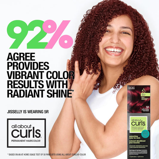 All About Curls 5R Red-Y To Roll (Light Brown With Cool Undertone) Permanent Hair Color (Prep + Protect Serum & Hair Dye For Curly Hair) - 100% Grey Coverage, Nourished & Radiant Curls