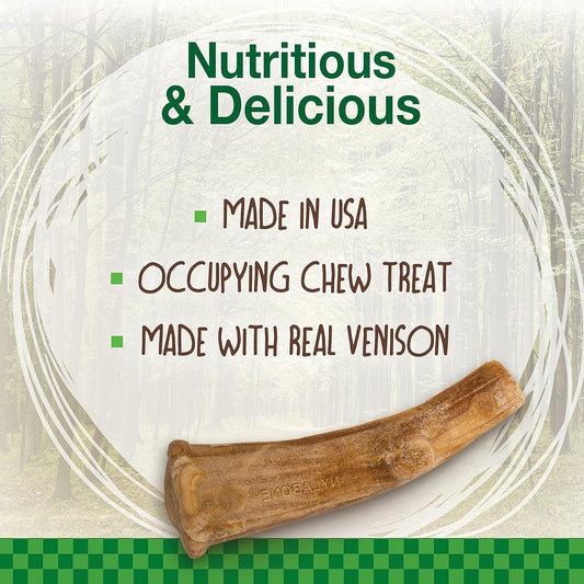 Nylabone Healthy Edibles WILD Antler Natural Long Lasting Venison Flavor Dog Chew Treats Antler Medium/Wolf (10 Count), -