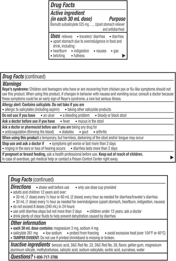 Pepto Bismol, 5 Symptom Digestive Relief, Original, 4 Fl Oz