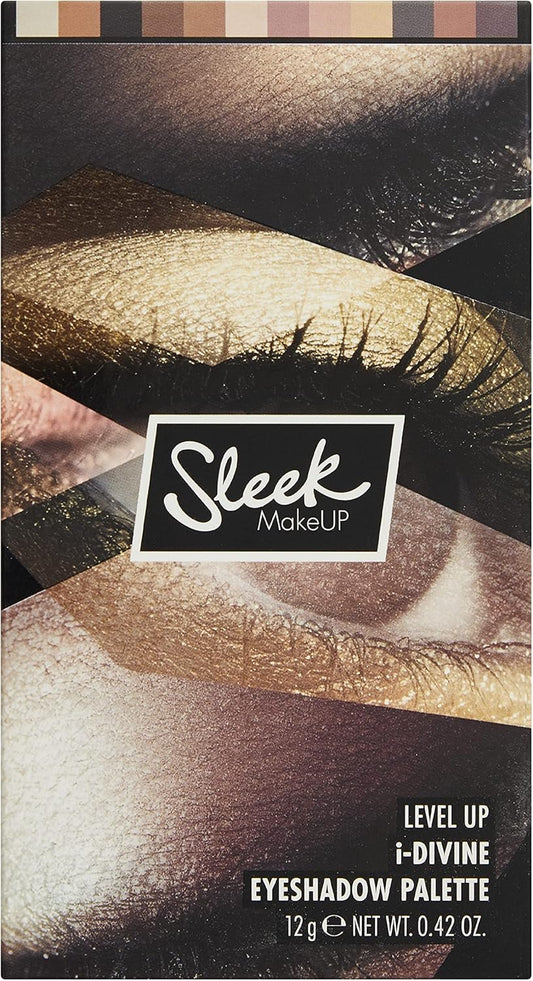 Sleek Makeup I-Divine Eyeshadow Palette, 12 Shades In A Mix Of Matte, Shimmer, Foil And Due-Chrome, Blendable And Highly Pigmented, Level Up