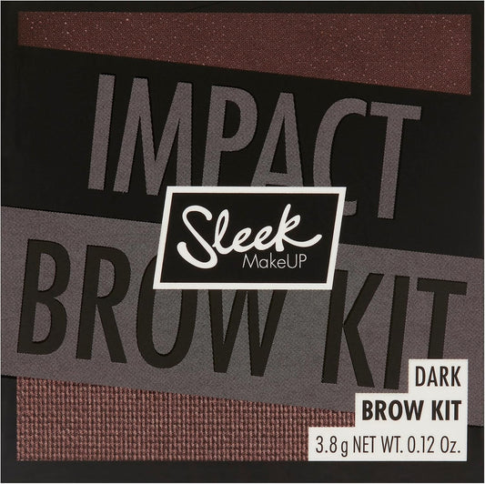 Sleek Makeup Brow Kit, Brow Wax And Powder Kit With Tweezers And 2 Brushes, Define And Sculpt Brow With A Travel Size Kit, Extra Dark