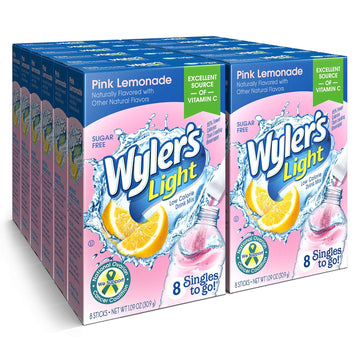 Wyler'S Light Singles To Go Powder Packets, Water Drink Mix, Pink Lemonade, 96 Single Servings (Pack Of 12)