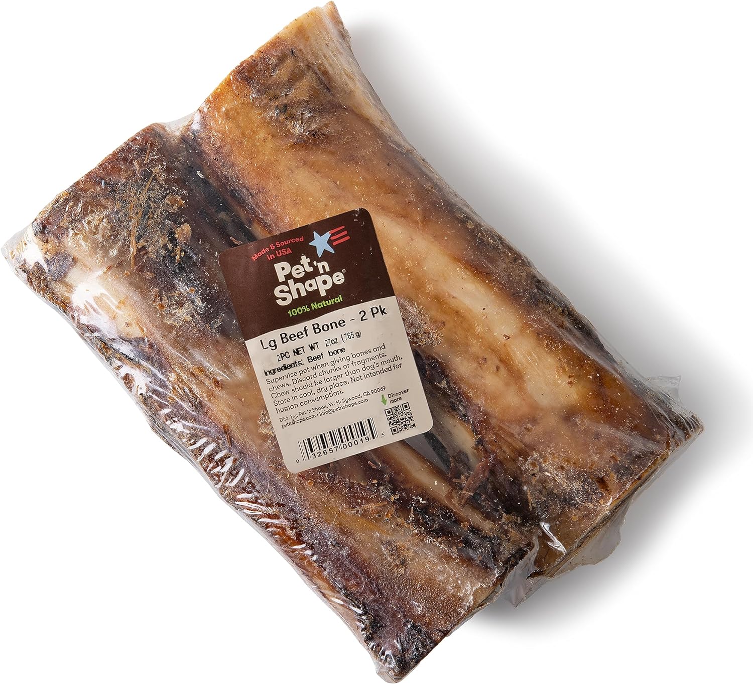 Pet 'N Shape Beef Bone Dog Treats - Made & Sourced In The Usa Chewz - Large, 2 Count