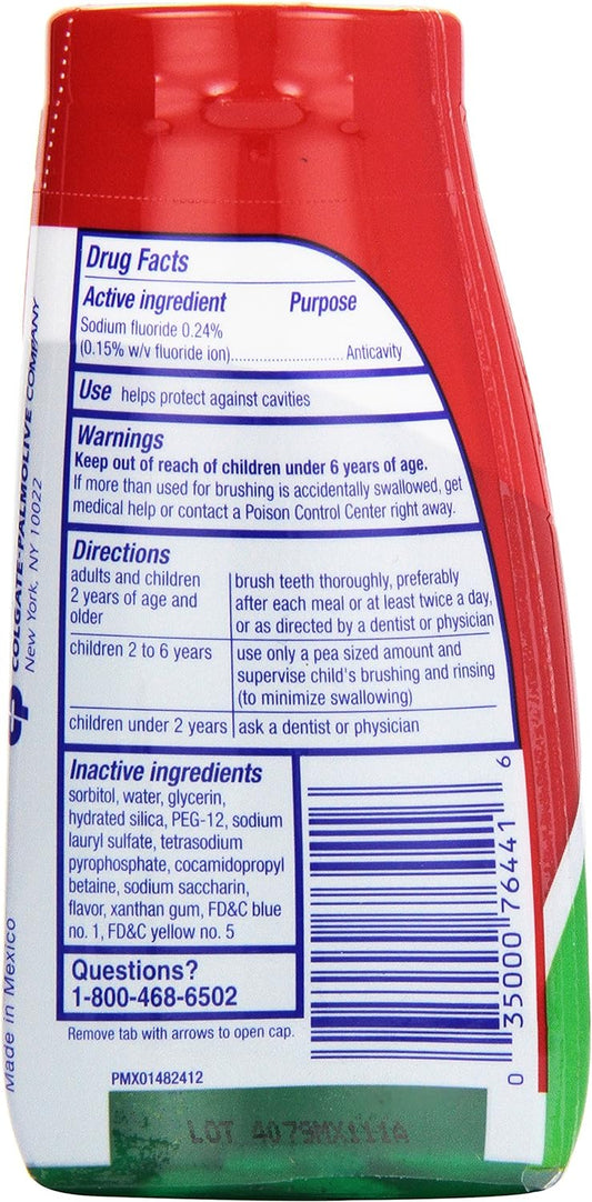 Colgate Kids Fluoride Toothpaste, Kids Watermelon Toothpaste Gel with Fluoride, Watermelon Burst Flavor, 4.6 Oz Tube