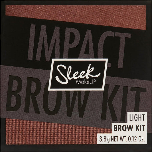 Sleek Makeup Brow Kit, Brow Wax And Powder Kit With Tweezers And 2 Brushes, Define And Sculpt Brow With A Trazel Size Kit, Light