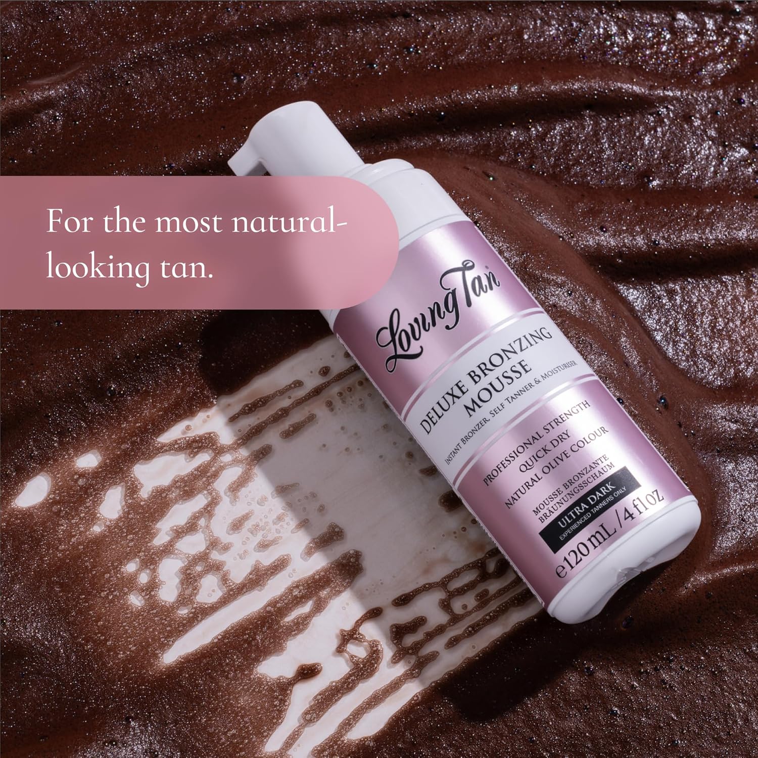 Loving Tan Deluxe Bronzing Mousse, Ultra Dark - Streak Free, Natural looking, Professional Strength Sunless Tanner- Up to 5 Self Tan Applications per Bottle, Cruelty Free, Naturally Derived DHA- 120ml : Amazon.co.uk: Beauty