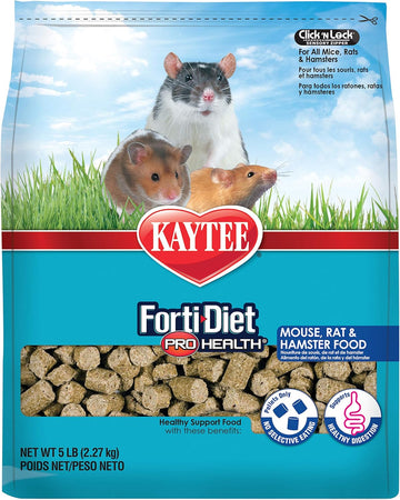 Kaytee Forti-Diet Pro Health Pet Mouse, Rat, And Hamster Food, 5 Pound