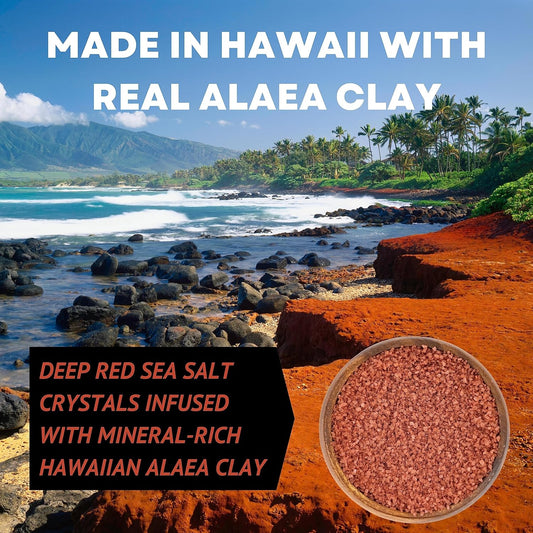 Alaea Coarse Crystal Red Hawaiian Salt To Add Color To Any Dish And Natural Finishing Use, Red Salt Made With Alaea Clay, 14 Oz Bag