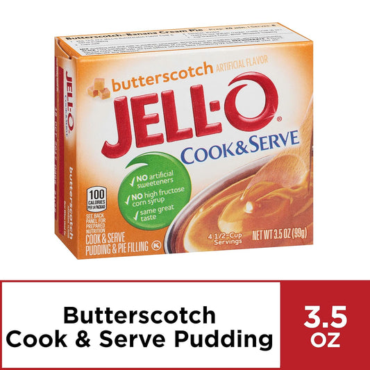 Jell-O Cook & Serve Butterscotch Pudding & Pie Filling (3.5 Oz Boxes, Pack Of 6)