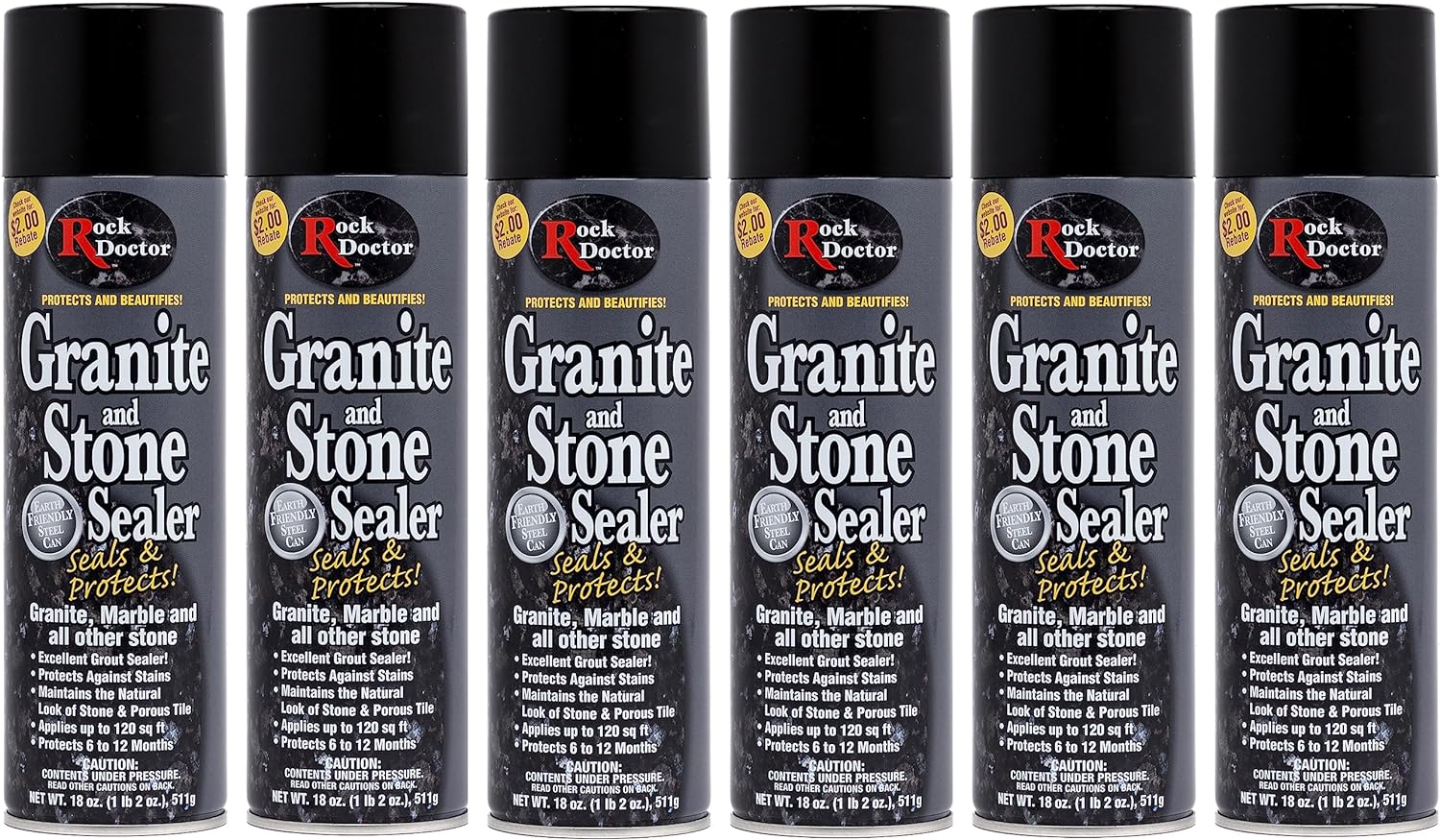 Rock Doctor Granite Sealer for Marble, Stone, and Tile Countertops, Streak-Free Finish with Stain Resistant Moisture Protection, Interior and Exterior Use (6)