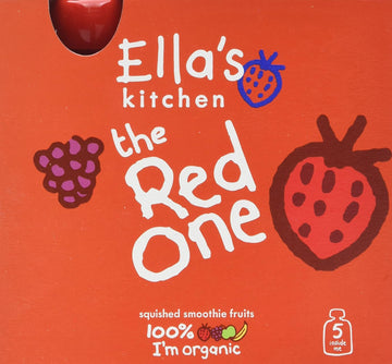 Ella'S Kitchen Organic The Red One Squished Smoothie Fruits, 5 X 90G