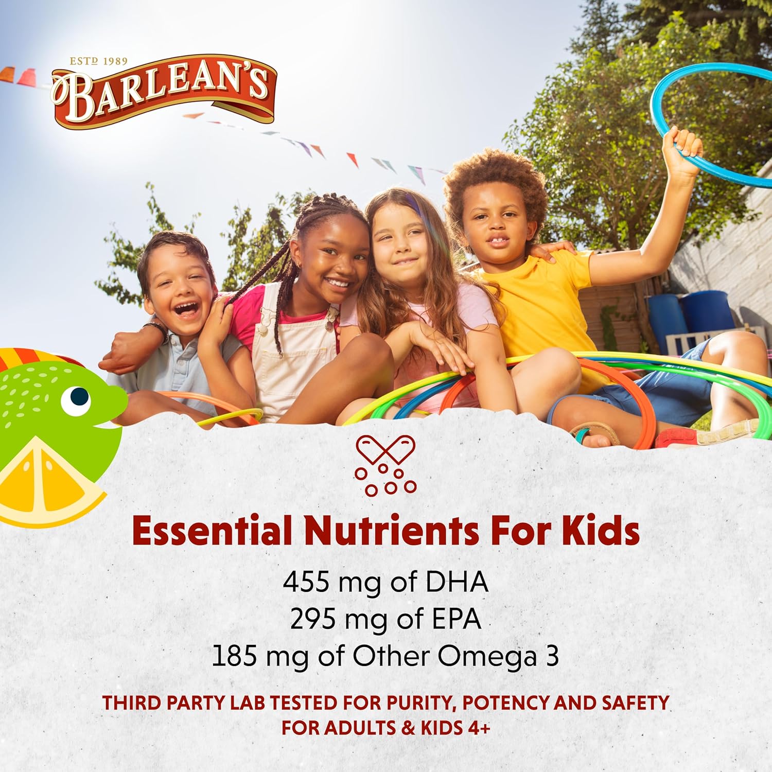 Barlean'S Omega 3 Fish Oil Liquid Supplement For Kids, Chirpin' Slurpin' Lemonade, 540 Mg Of Epa And Dha Fatty Acid, 8 Oz : Health & Household