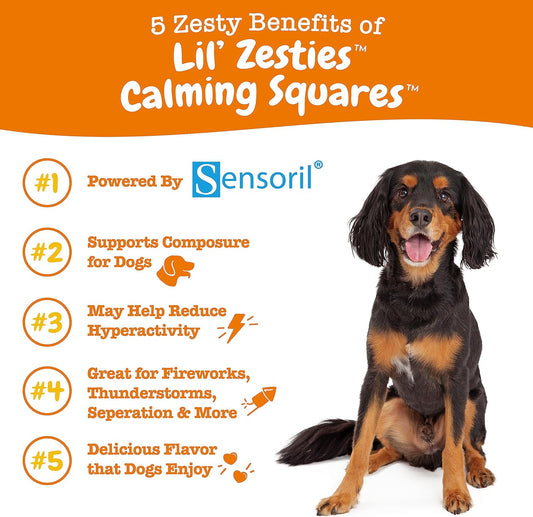 Zesty Paws Flavored Soft Chews - Calming For Dogs Anxiety Composure Relief With Ashwagandha Melatonin Chamomile Passionflower Dog Stress Separation Aid For Fireworks And Thunder 10 Oz…