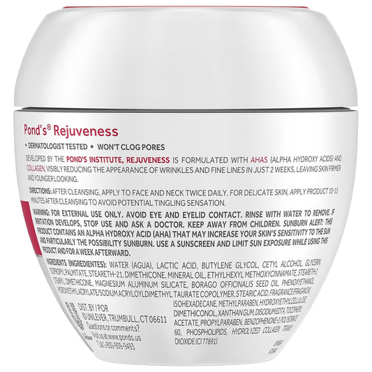 Pond'S Rejuveness Face Cream For Women, Anti-Aging Face Moisturizer Skin Care With Alpha Hydroxy Acid And Collagen, 7 Oz, 12 Pack