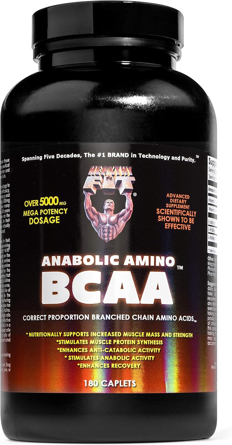 Healthy 'N Fit Anabolic Amino Bcaa - 180 Caplets - Correct Proportion Branched Chain Amino Acids : Health & Household