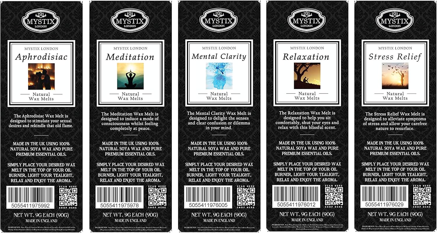 Mystix London | Modern Day Remedies - Wax Melt Collection Gift Set | 5 Pack (5 X 90G) | 100% Natural Soya Wax | Best Aroma For Home, Kitchen, Living Room And Bathroom | Handmade In Uk
