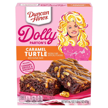 Duncan Hines Dolly Parton's Caramel Turtle Flavored Brownie Mix, 16.7 oz