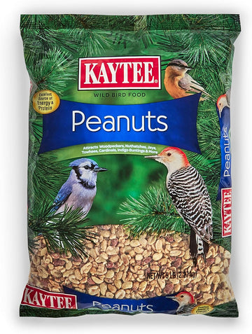 Kaytee Shelled Peanuts For Woodpeckers, Nuthatches, Jays, Towhees, Cardinals, Indigo Buntings & Other Wild Birds, 5 Pound