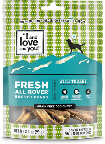 I and love and you Fresh all Rover Breath Bones - Sweet Potato - Dental Health Support, Grain Free, Filler Free, 5pk Size Small