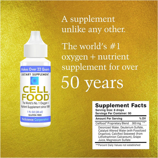 Cellfood Liquid Concentrate - 1 fl oz - Oxygen + Nutrient Supplement -