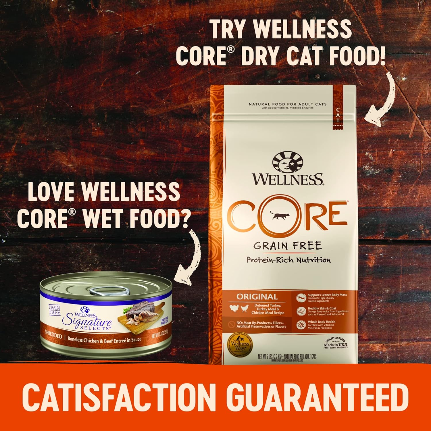 Wellness CORE Grain-Free Signature Selects Wet Cat Food, Natural Pet Food Made with Real Meat (Chunky Beef & Chicken, 5.3-Ounce, Pack Of 12)