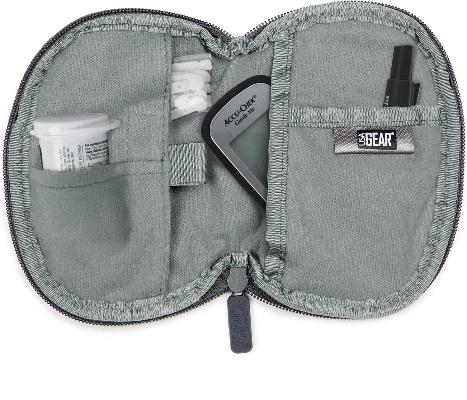 Usa Gear Blood Glucose Monitor Kit Case With Belt Loop, Neoprene - Fits Glucose Test Strips Bottle, Lancets, Glucometer, Compatible With Accu Check Guide, Freestyle Lite, Onetouch And More - Black