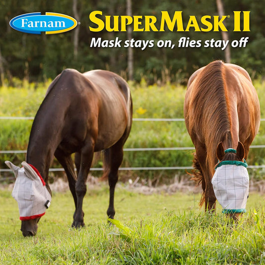 Farnam Supermask Ii Classic Horse Fly Mask With Ears, Arabian Size, Assorted