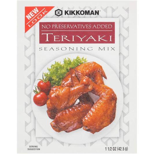 Kikkoman - Delicious Teriyaki Seasoning Mix - Full Flavored Low Sodium & No Fat - All Purpose Seasoning, No Added Preservatives & No High Fructose Corn Syrup “ 1.5 Oz (Pack Of 12)