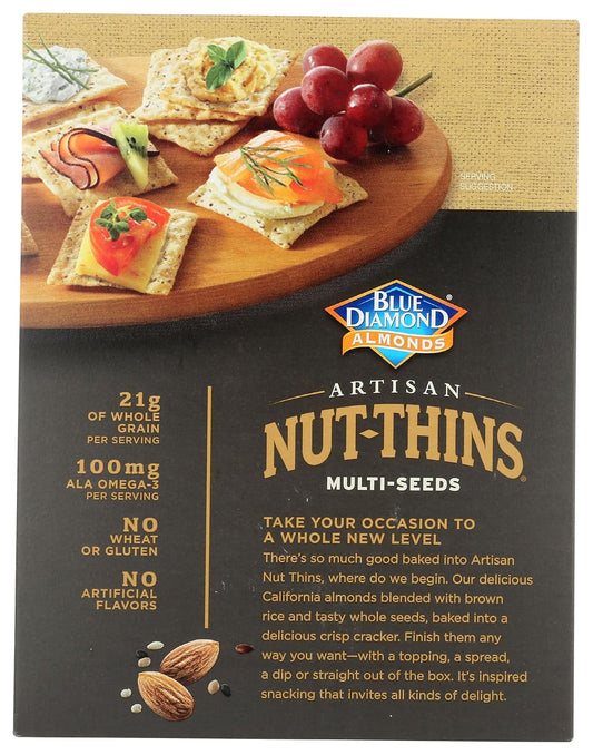 Blue Diamond Gluten Free Nut Thin Cracker Crisps, Multiseed, 4.25 Iybce