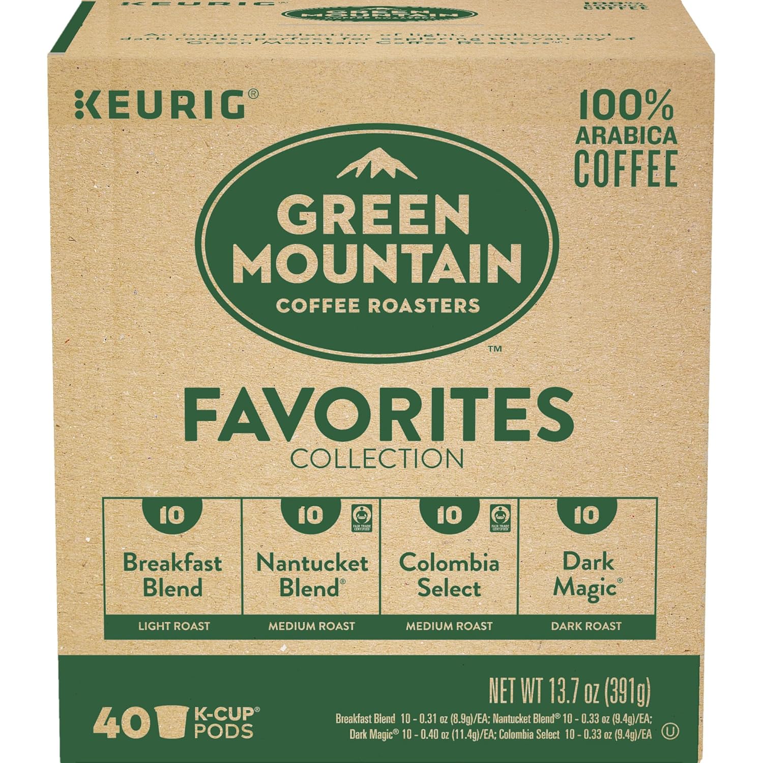 Keurig Green Mountain Coffee Roaster Coffee Roasters Favorites Collection, Single-Serve Coffee K-Cup Pods, Variety, 40 Count : Grocery & Gourmet Food