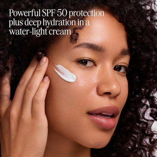 Coola Organic Refreshing Water Cream Face Moisturizer With Spf 50, Dermatologist Tested Face Sunscreen With Plant-Derived Bluescreen Digital De-Stress Technology, 1.5 Fl Oz