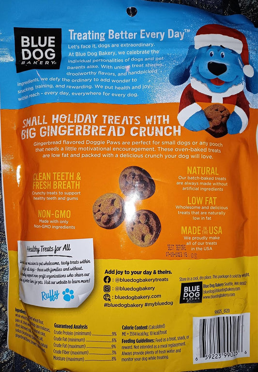 Blue Dog Bakery Doggie Paws, Gingerbread Flavor, 10 Ounces : Pet Supplies