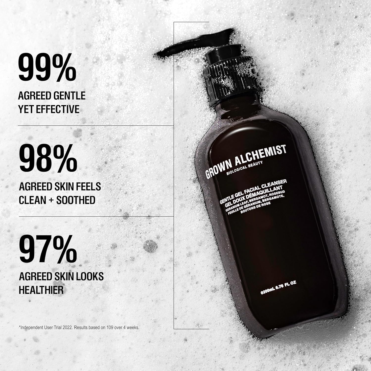 Grown Alchemist Facial Cleanser, Gentle Gel Cleanser Geranium Leaf, Bergamot, Rosebud Oil Based - Face Cleanser for Dry and Sensitive Skin Types, Natural Hydrating Face Wash, Reduces Acne - 200 ml : Amazon.co.uk: Beauty