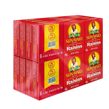 Sun-Maid California Sun-Dried Raisins - (24 Pack) 1 Oz Snack-Size Box - Dried Fruit Snack For Lunches, Snacks, And Natural Sweeteners