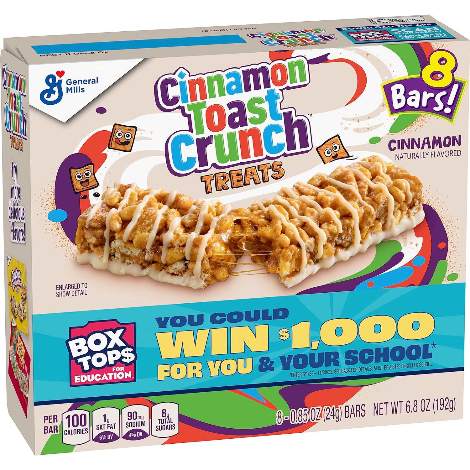 Cinnamon Toast Crunch Breakfast Cereal Treat Bars, Snack Bars, 8 ct