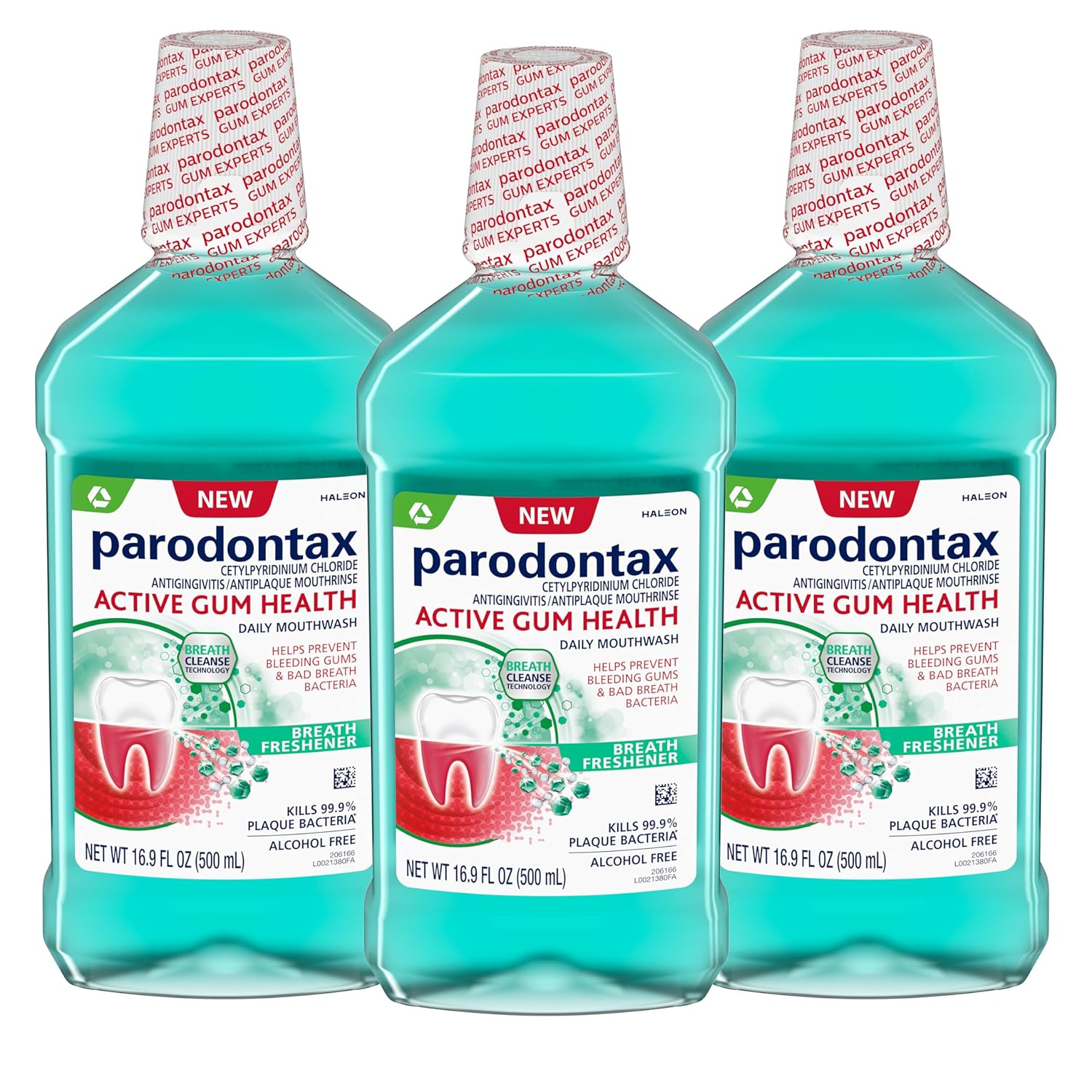 Parodontax Active Gum Health Breath Freshener Mouthwash, 3 X 16.9 Fl Oz