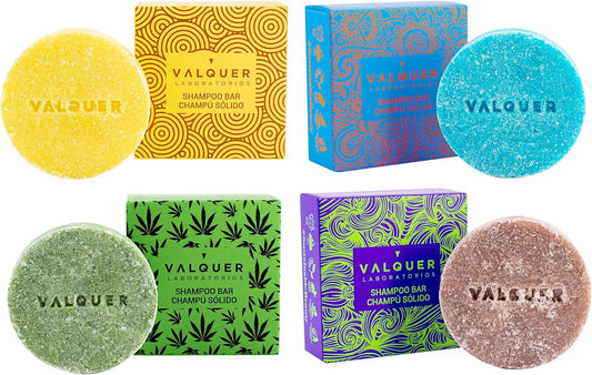 Valquer Exotic Solid Shampoo (Aranndane and Avocado, Orange and Papaya, and Cinnamon, Cannabis), Vegan, 93% Natural Origin, Zero-Waste, 4 x 50 g : Amazon.co.uk: Beauty