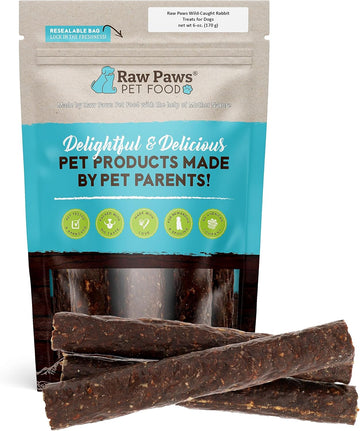 Raw Paws Wild-Caught Rabbit Treats For Dogs, 6-Oz - Packed In Usa - Rabbit Dog Treats - Corn, Soy & Grain Free Rabbit Bites Dog Treats - Real Rabbit Meat For Dogs - Rabbit Training Treats For Puppies