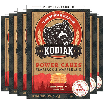 Kodiak Cakes Protein Pancake Power Cakes, Flapjack and Waffle Mix, Cinnamon Oat, 20 Ounce (Pack of 6) (10705599012683)