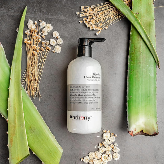 Anthony Glycolic Facial Cleanser For Men – Daily Cleansing Face Wash And Shave Prep – Hydrating, Exfoliating, And Gentle On Sensitive Skin – Non-Foaming