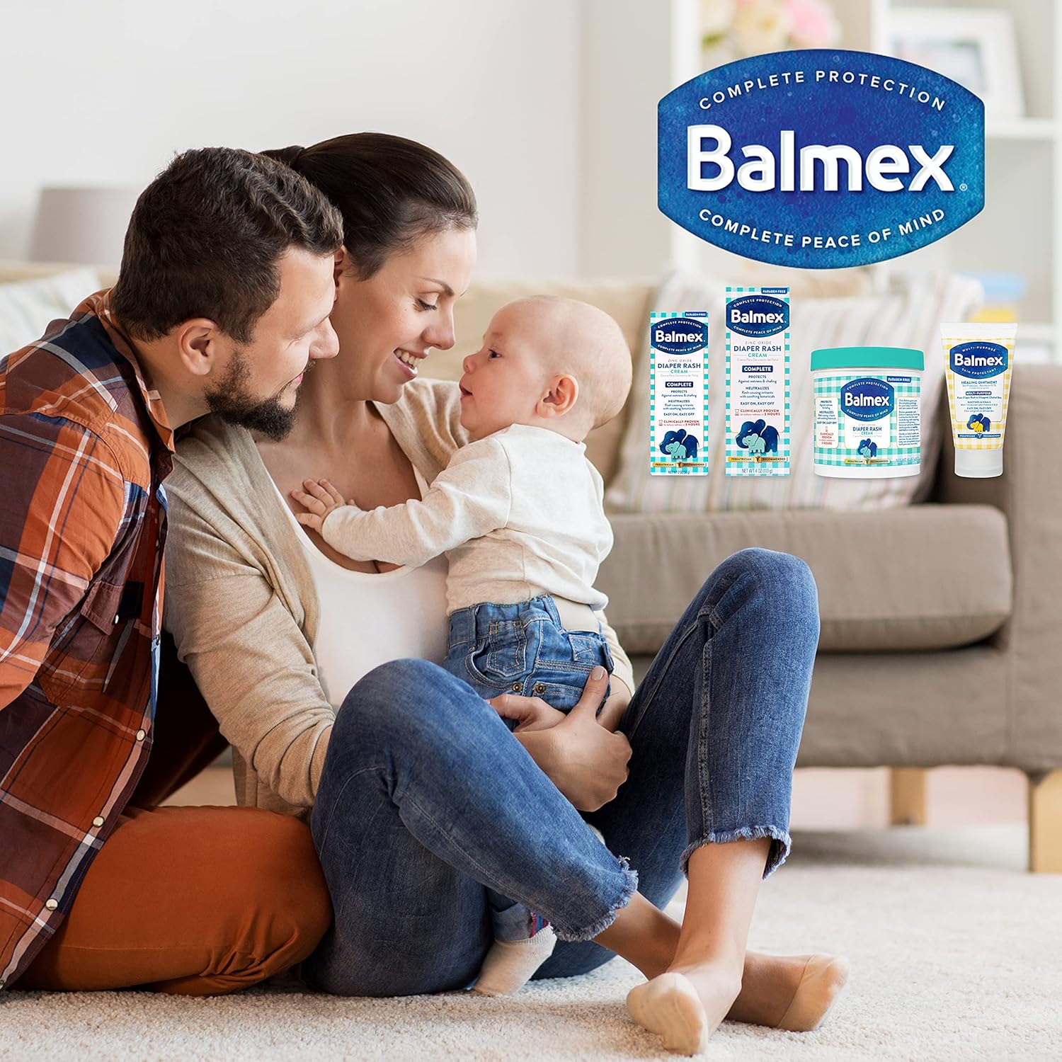 Balmex Complete Protection Baby Diaper Rash Cream With Zinc Oxide + Soothing Botanicals, 2 Ounce : Baby