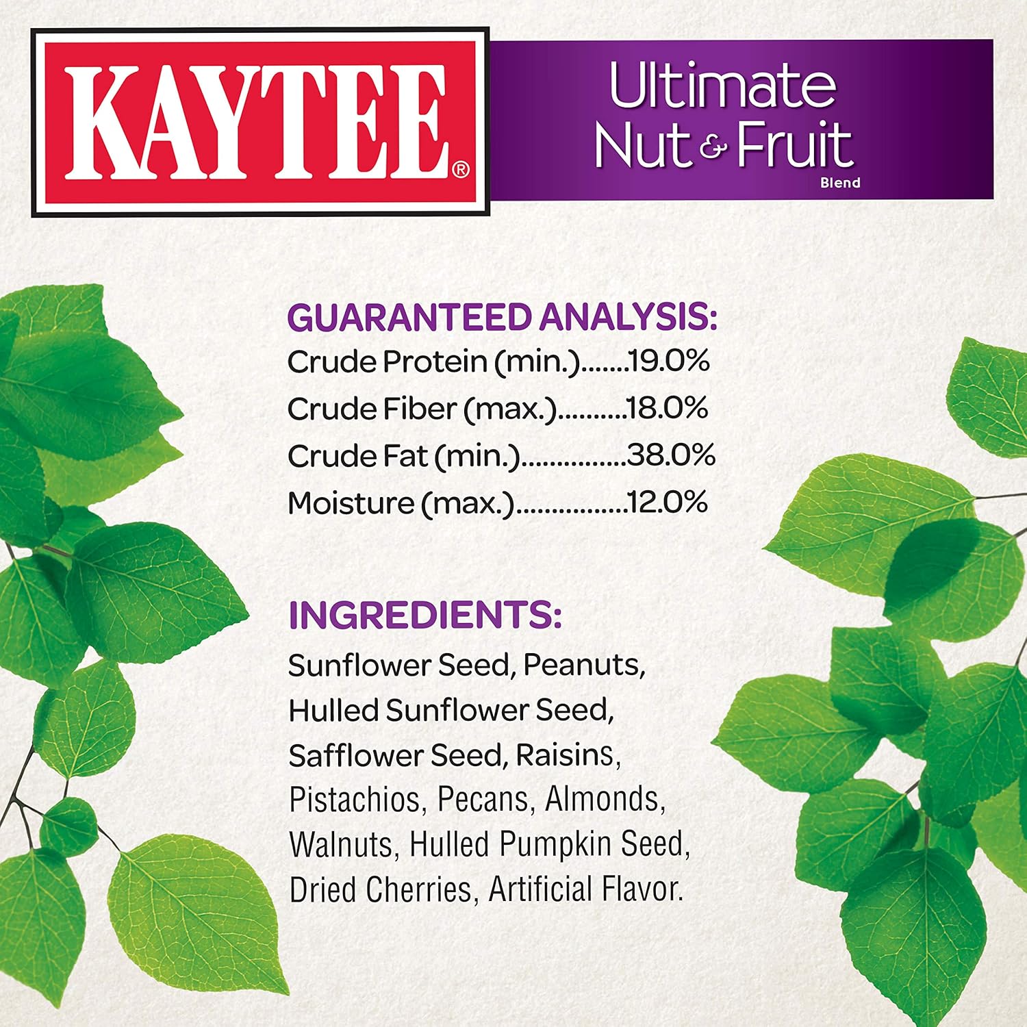 Kaytee Ultimate Nut and Fruit Wild Bird Food for Cardinals, Finches, Chickadees, Nuthatches, Woodpeckers, Grosbeaks, Juncos, 9.75 lb